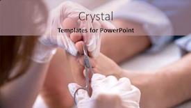  Presentation with feet - Beautiful slides featuring podiatrist-treating-feet-during-procedure backdrop and a soft green colored foreground