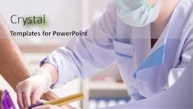  Presentation with feet - Presentation theme with podiatrist-treating-feet-during-procedure background and a  colored foreground