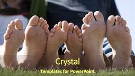  Presentation with feet - Cool new slides with podiatry - happy feet backdrop and a tawny brown colored foreground