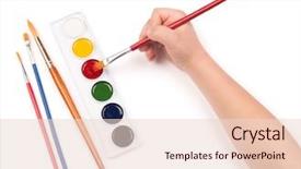  Presentation with sound pain child - Cool new presentation theme with poditray - child's hand paints with watercolors backdrop and a lemonade colored foreground