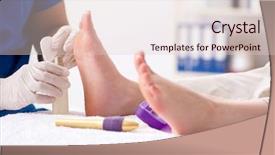  Presentation with feet - Colorful PPT layouts enhanced with poditrist - podiatrist treating feet during procedure backdrop and a lemonade colored foreground