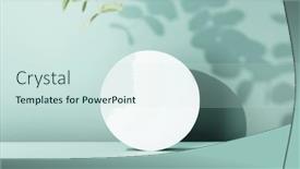  Presentation with eucalyptus leaves - Slide deck having podium-for-cosmetic-product-presentation background and a sky blue colored foreground