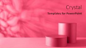  Presentation with magenta - Presentation theme having podiums-or-pedestals-for-products background and a coral colored foreground