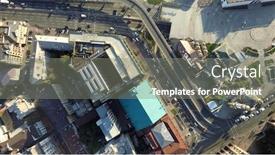  Presentation with ukraine - Slide set featuring podol-kiev-ukraine-aerial-view background and a gray colored foreground