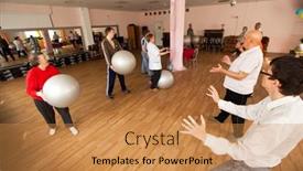  Presentation with elderly health - Slide set enhanced with test tube with orange chemistry background and a light gray colored foreground