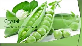  Presentation with green leaves - PPT layouts enhanced with pods of green peas background and a yellow colored foreground