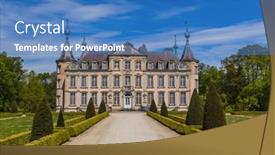  Presentation with belgium - Audience pleasing presentation consisting of poeke-castle-in-belgium-architecture backdrop and a teal colored foreground
