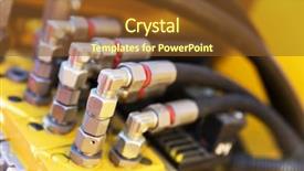  Presentation with yellow and black - Beautiful slide deck featuring poer plugs machine tools - black wires connected backdrop and a tawny brown colored foreground