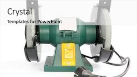  Presentation with electric - Beautiful theme featuring poer plugs machine tools - electric emery on white background backdrop and a white colored foreground