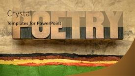  Presentation with vintage literature - Beautiful PPT theme featuring poetry-word-abstract-in-vintage backdrop and a coral colored foreground