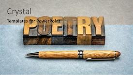  Presentation with poetry - Presentation design with poetry-word-abstract-text background and a coral colored foreground