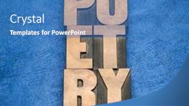  Presentation with poetry - Beautiful theme featuring poetry-word-abstract-text backdrop and a teal colored foreground