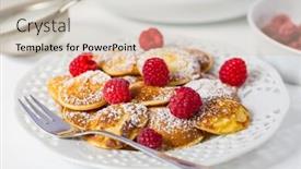  Presentation with dutch - Presentation design featuring poffertjes-small-dutch-pancakes background and a soft green colored foreground