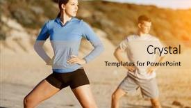  Presentation with training motorcycle - Cool new slides with poids - young couple on beach training backdrop and a  colored foreground