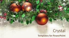  Presentation with holly christmas frame - Theme consisting of poinsettas - christmas decoration with holly seasonal background and a lemonade colored foreground