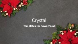  Presentation with grunge flower - Cool new slide deck with poinsettia flower background border backdrop and a dark gray colored foreground