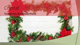  Presentation with rustic wood border - Amazing presentation theme having poinsettia-flower-background-border backdrop and a red colored foreground
