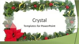  Presentation with white snow - Slide deck featuring poinsettia flower border with snow background and a cream colored foreground