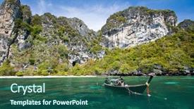  Presentation with island - Presentation theme having snokling point at phiphi island background and a ocean colored foreground