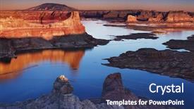  Presentation with usa - Presentation theme enhanced with point at sunset lake powell background and a ocean colored foreground