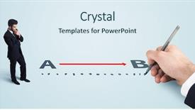  Presentation with starting line red running track - Beautiful slide set featuring point point b - businessman looking at red line backdrop and a sky blue colored foreground