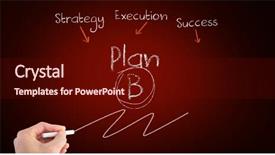  Presentation with business plan - Presentation featuring point point b - digitally generated image of hand background and a  colored foreground