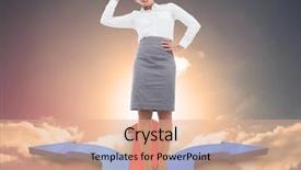  Presentation with red blue - PPT layouts enhanced with point point b - smiling thoughtful businesswoman against red background and a coral colored foreground