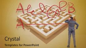  Presentation with thinking heads - Theme having point point b - thinking businessman scratching head background and a yellow colored foreground