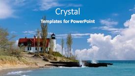  Presentation with 7 point bullet list - Cool new slides with point-betsie-lighthouse-built backdrop and a teal colored foreground