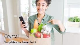  Presentation with african american girl power business - Cool new slide deck with customer facing - young african american girl holding backdrop and a lemonade colored foreground