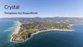  Presentation with scenic - PPT theme consisting of point dume in scenic malibu background and a light blue colored foreground