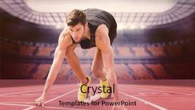  Presentation with composite - Presentation enhanced with front runner - composite image of sportsman starting background and a coral colored foreground
