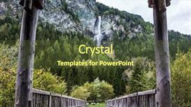  Presentation with waterfall - PPT theme consisting of point of the grossglocknerstrasse road background and a tawny brown colored foreground