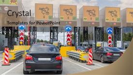  Presentation with road - Slide deck with point on the toll road background and a coral colored foreground