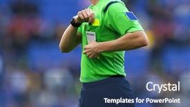  Presentation with referee - Beautiful presentation featuring point out a yellow backdrop and a ocean colored foreground