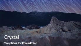  Presentation with star trails - Amazing PPT theme having point star trails death valley backdrop and a dark gray colored foreground