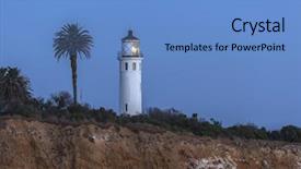  Presentation with lighthouse - Slide deck featuring point vincente lighthouse at dusk background and a teal colored foreground
