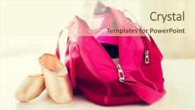  Presentation with sport - Slide set featuring pointe shoes and sports bag background and a cream colored foreground