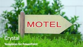  Presentation with pointer - Colorful PPT theme enhanced with pointer with text motel backdrop and a shamrock green colored foreground