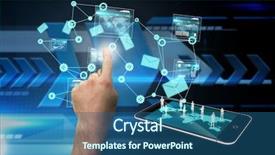  Presentation with technical physics - Audience pleasing PPT theme consisting of pointing against arrows on technical backdrop and a ocean colored foreground