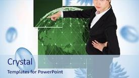  Presentation with blue - PPT theme enhanced with pointing against blue virus cells background and a sky blue colored foreground