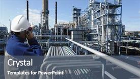  Presentation with oil gas - Audience pleasing PPT theme consisting of pointing at oil and gas backdrop and a ocean colored foreground