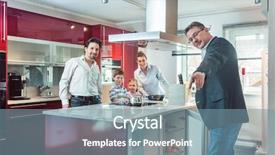  Presentation with kitchen - Slide deck enhanced with pointing at some interesting features background and a  colored foreground