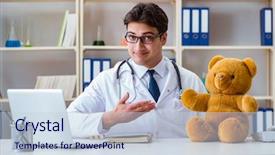  Presentation with veterinary - Beautiful PPT theme featuring pointing dog - doctor veterinary pediatrician holding backdrop and a  colored foreground