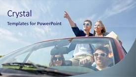  Presentation with road trip signs - PPT layouts consisting of pointing finger to something ahead background and a light blue colored foreground