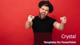  Presentation with fancy - Audience pleasing PPT theme consisting of pointing fingers on camera meaning backdrop and a crimson colored foreground