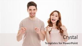  Presentation with image retrieval - Presentation theme enhanced with pointing fingers on camera meaning background and a soft green colored foreground