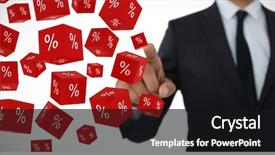  Presentation with percentage - Cool new presentation theme with pointing gesture against vector backdrop and a black colored foreground