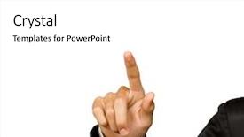  Presentation with waiter hand in white glove - Beautiful PPT layouts featuring pointing hand isolated on white backdrop and a white colored foreground