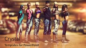  Presentation with car parking - Amazing PPT layouts having pointing hand sign underground car backdrop and a coral colored foreground